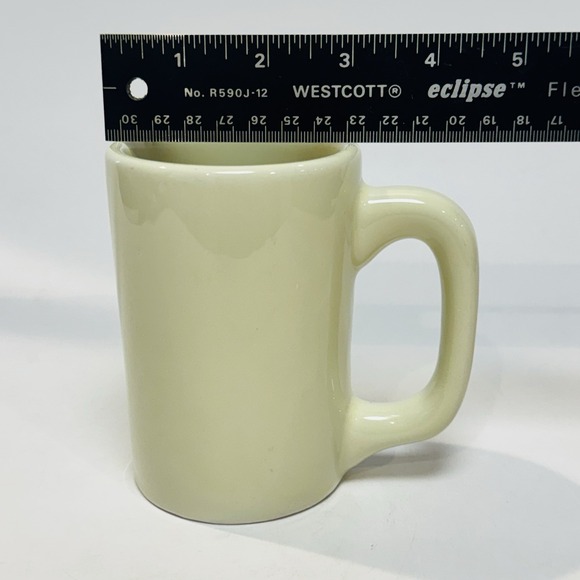 Vintage Hall Brand Coffee Cup Mid Century Off White Diner Mug Heavy Made In USA - Picture 8 of 8